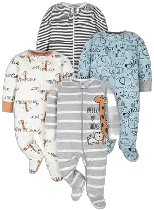 Gerber Baby Boys 4-Pack Sleep 'N Play Footie