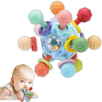 Baby Montessori Sensory Teether Ball & Rattle
